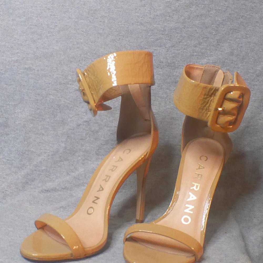 Carrano Open Toe Kitten Heel with Faux Buckle